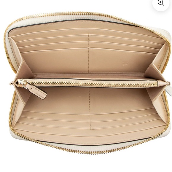 MCM White Zip Wallet Fontanellas Park Ave Milla Leather - Picture 3 of 11